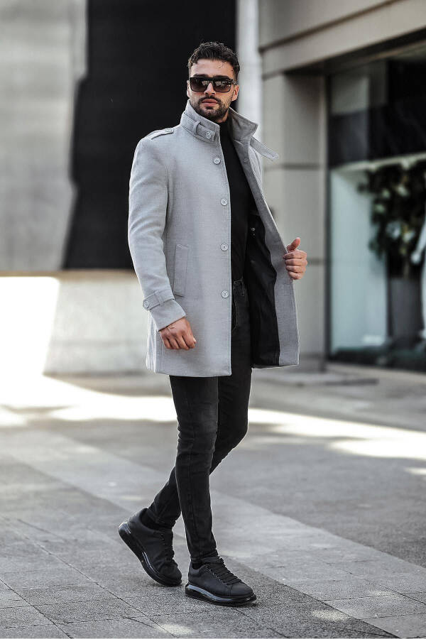 Men's Slim Fit Long Cashmere Coat - 2