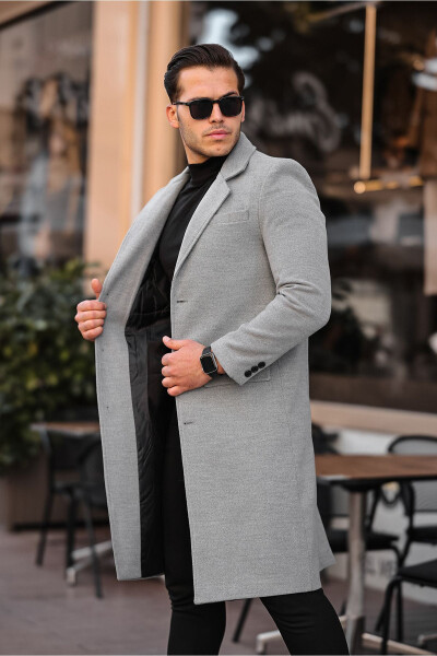 Men's Slim Fit Long Cashmere Coat - 9