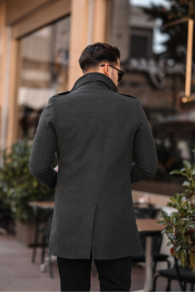 Men's Slim Fit Long Cashmere Coat - 15