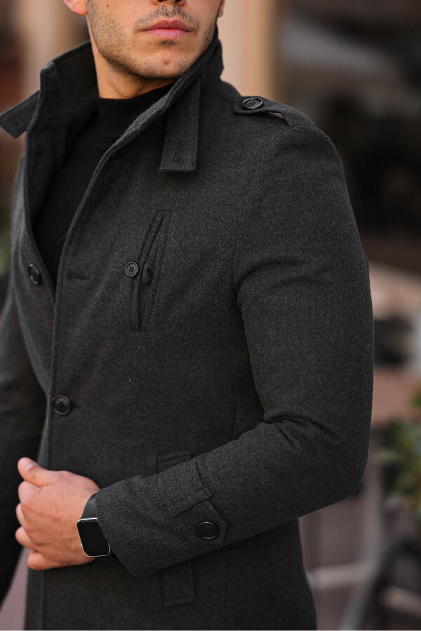 Men's Slim Fit Long Cashmere Coat - 8