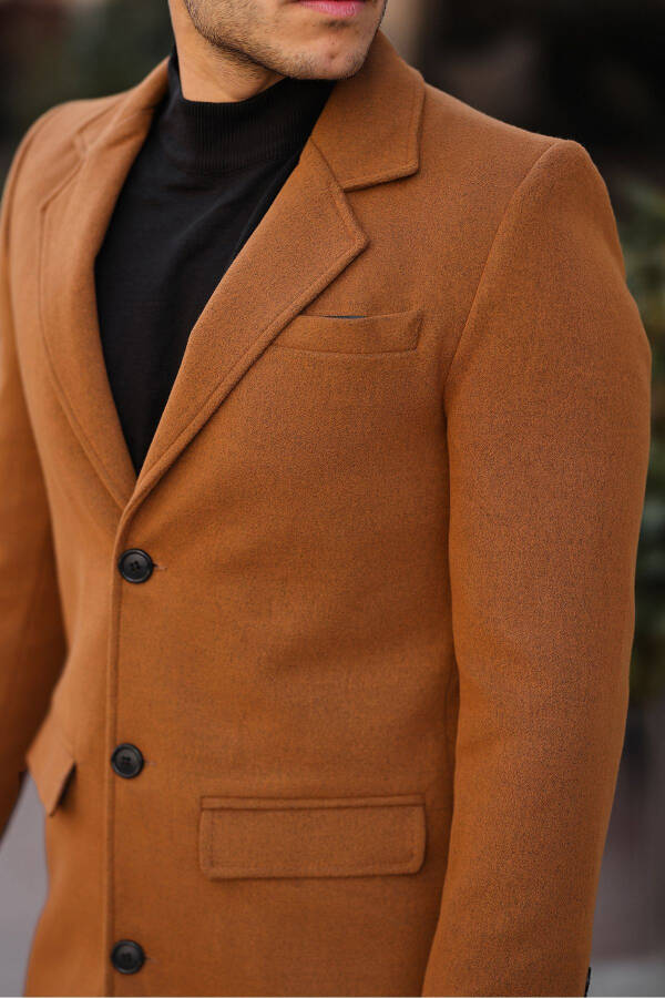 Men's Slim Fit Long Wool Coat - 9