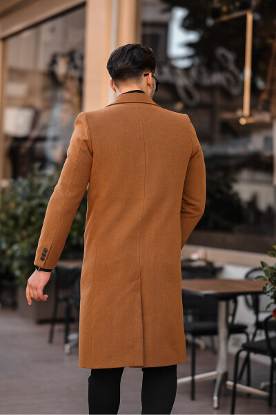 Men's Slim Fit Long Wool Coat - 10