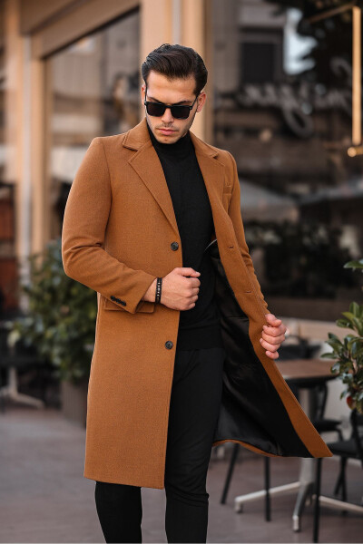 Men's Slim Fit Long Wool Coat - 2