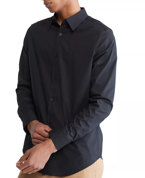 Men’s Slim-Fit Refined Button-Down Shirt Black Beauty - 3