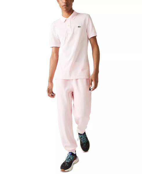 Men's Slim Fit Short Sleeve Ribbed Polo Shirt Flamingo - 1