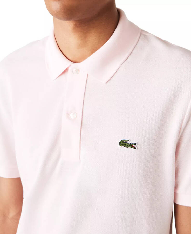 Men's Slim Fit Short Sleeve Ribbed Polo Shirt Flamingo - 3