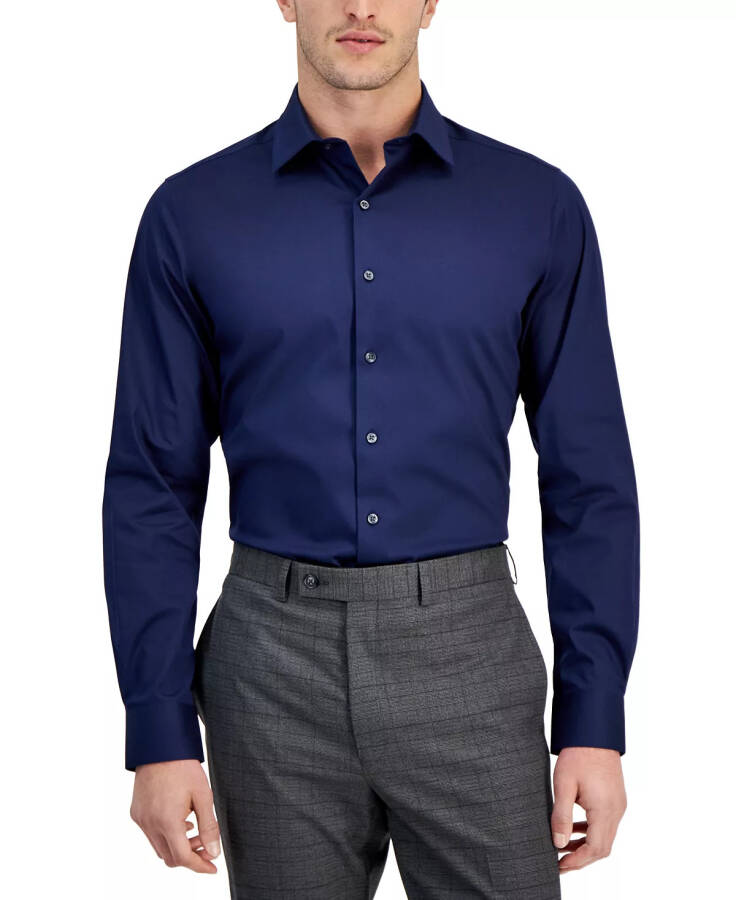 Men's Slim-Fit Temperature Regulating Dress Shirt, Created for Modazone Blu Notte - 1