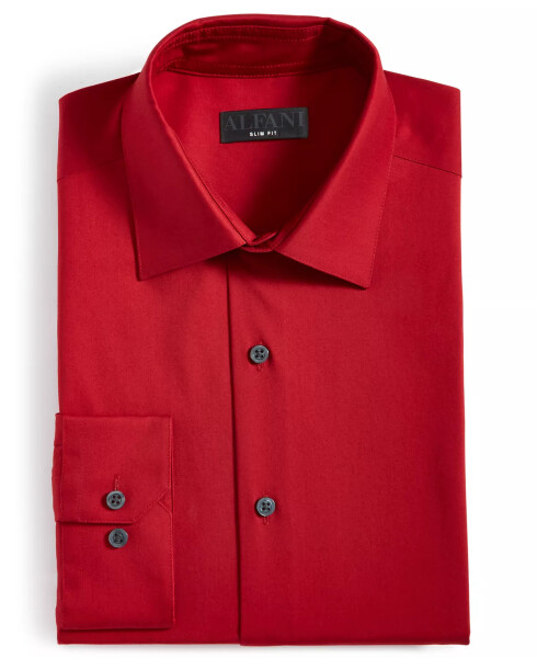 Men's Slim-Fit Temperature Regulating Dress Shirt, Created for Modazone Crimson Red - 2