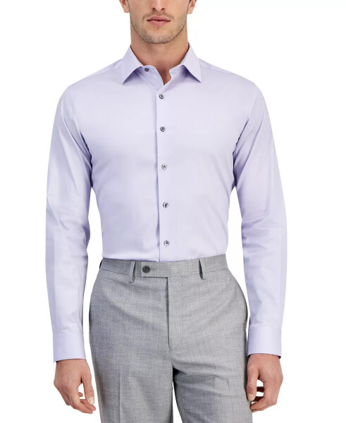 Men's Slim-Fit Temperature Regulating Dress Shirt, Created for Modazone Lilac Whisper - 1