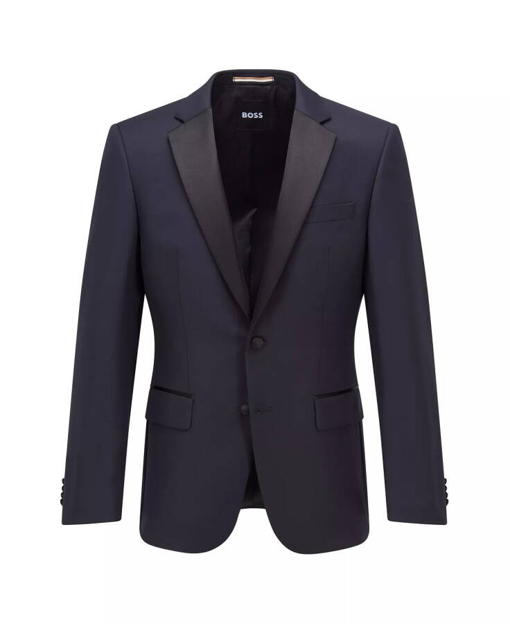 Men's Slim-Fit Tuxedo Jacket Dark Blue - 3