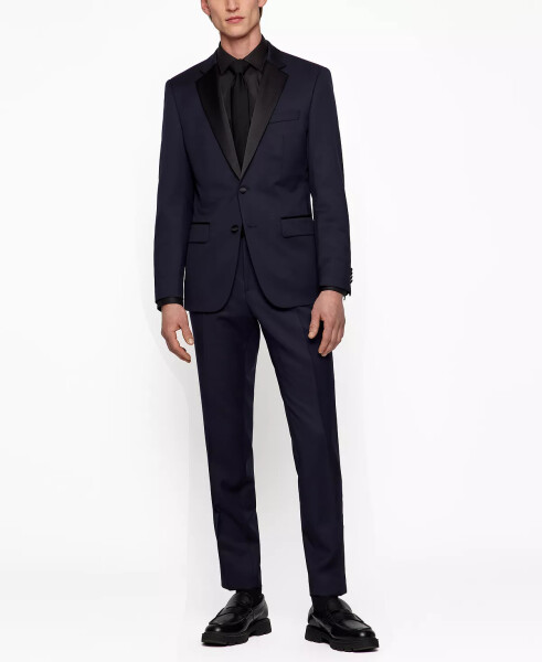 Men's Slim-Fit Tuxedo Jacket Dark Blue - 4