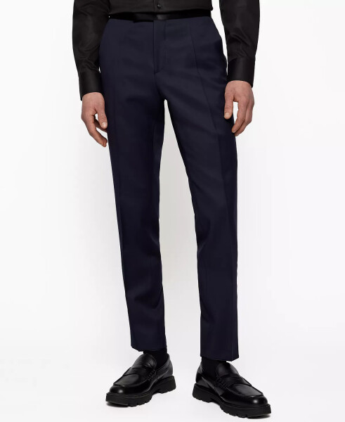 Men's Slim-Fit Tuxedo Trousers Dark Blue - 1