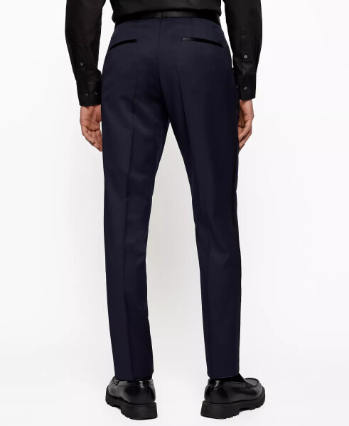 Men's Slim-Fit Tuxedo Trousers Dark Blue - 2