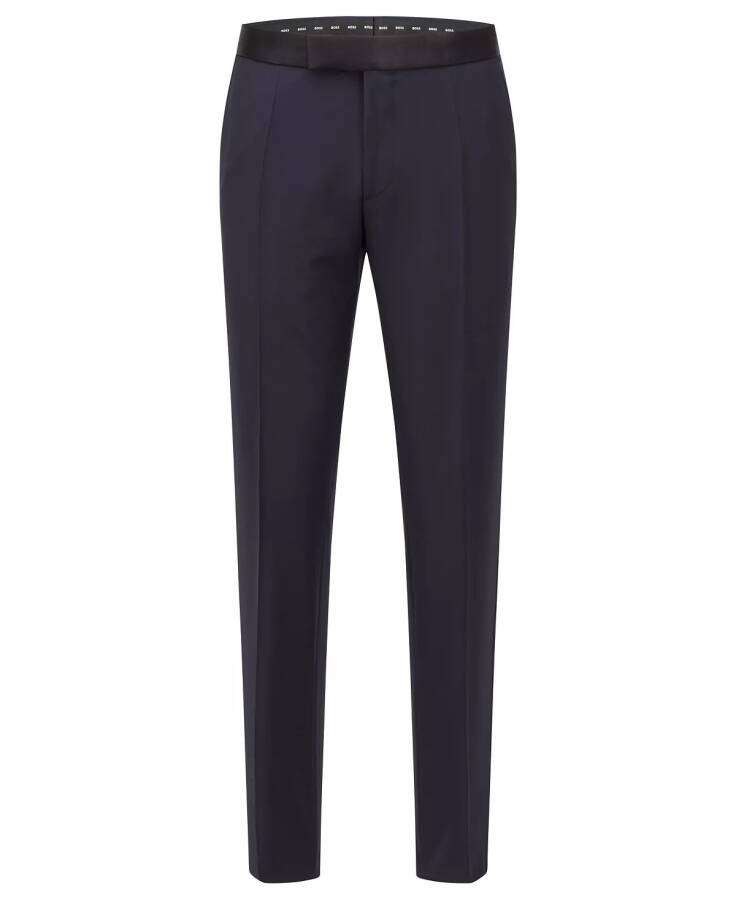 Men's Slim-Fit Tuxedo Trousers Dark Blue - 3