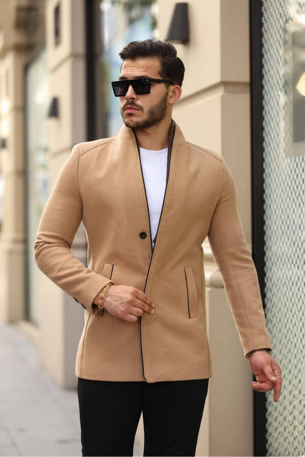 Men's Slim Fit Wool Coat - 1