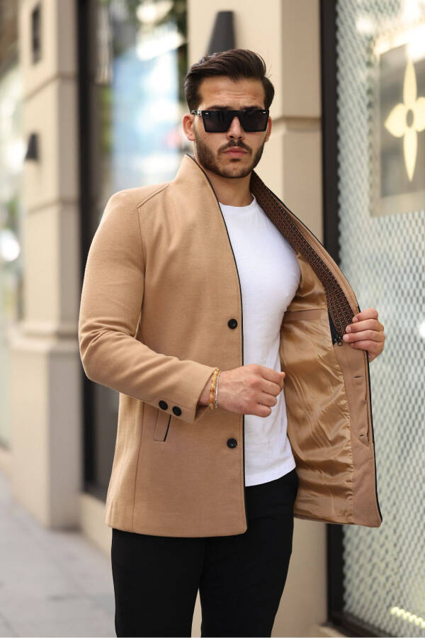 Men's Slim Fit Wool Coat - 3