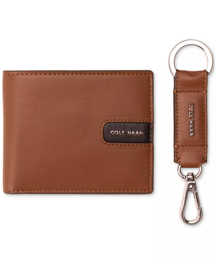 Men's Slim Leather Billfold with Key Fob Tan - 1