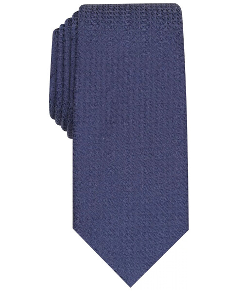 Men's Slim Textured Tie, Created for Modazone - Navy - 1