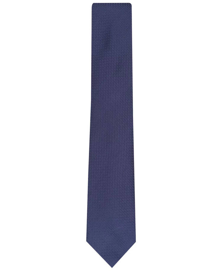 Men's Slim Textured Tie, Created for Modazone - Navy - 2