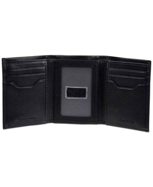 Men's Soft Milled Trifold Wallet Black - 3