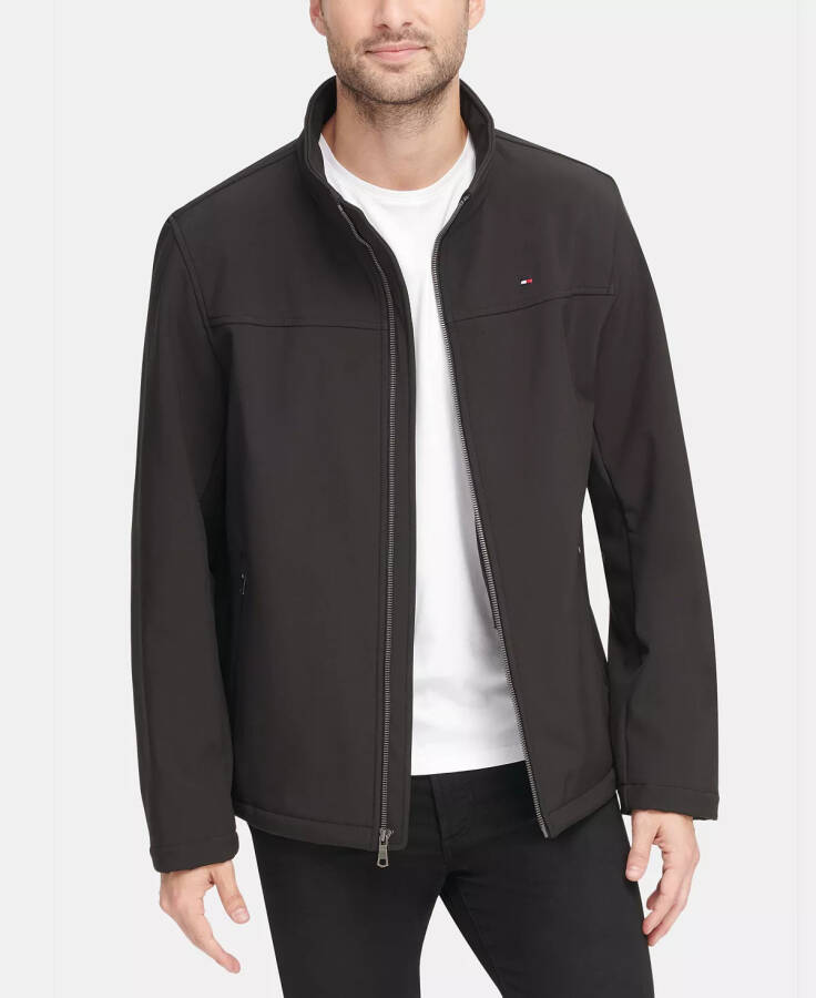 Men's Soft-Shell Classic Zip-Front Jacket Black - 6