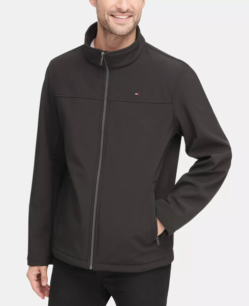 Men's Soft-Shell Classic Zip-Front Jacket Black - 7