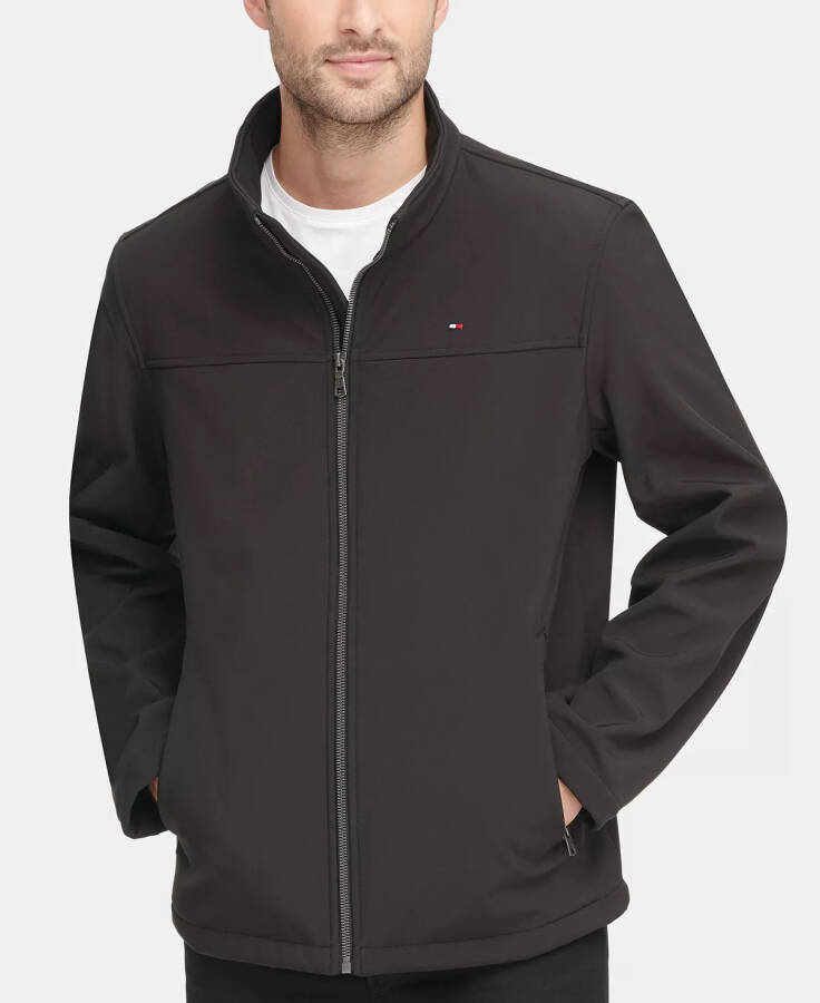 Men's Soft-Shell Classic Zip-Front Jacket Black - 8