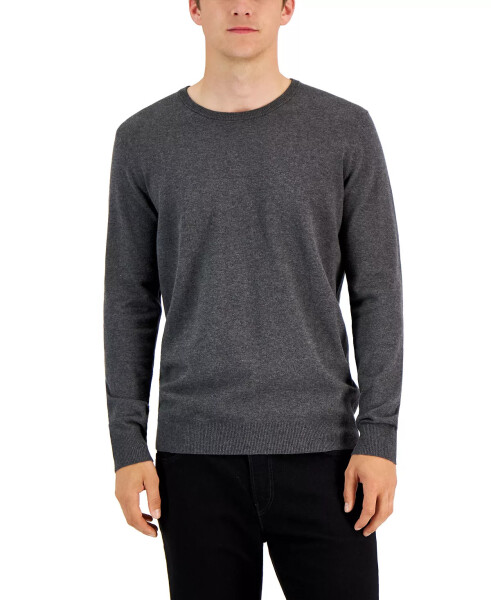 Men's Solid Crewneck Sweater, Created for Modazone Charcoal Heather - 6