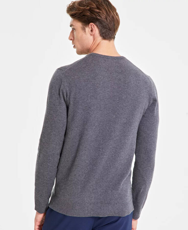 Men's Solid Crewneck Sweater, Created for Modazone Charcoal Heather - 2