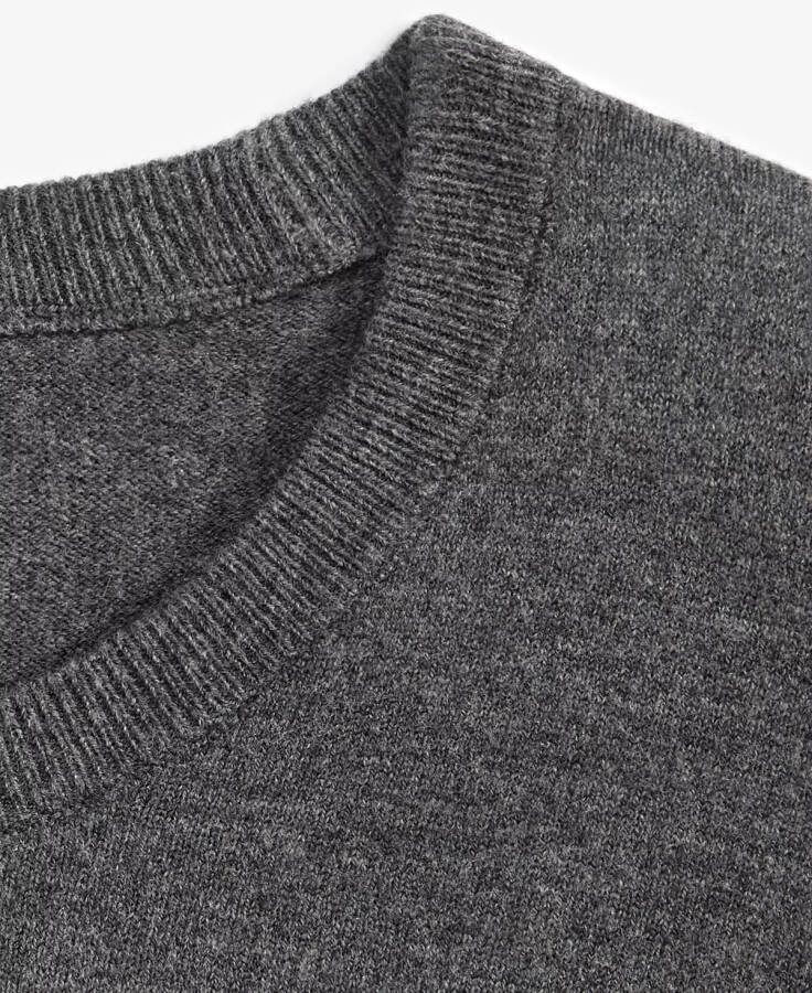 Men's Solid Crewneck Sweater, Created for Modazone Charcoal Heather - 4