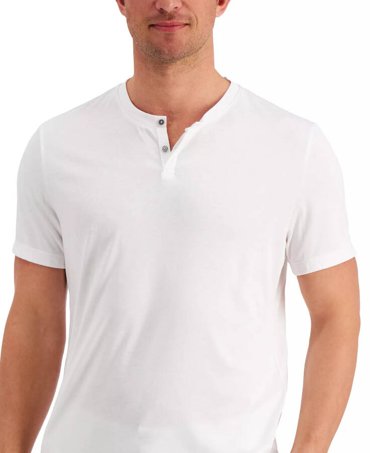 Men's Solid Henley, Created for Modazone Bright White - 3