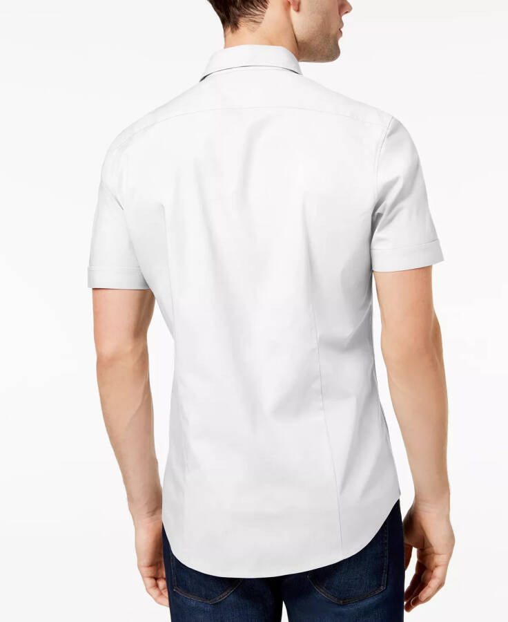 Men's Solid Stretch Button-Front Shirt White - 2