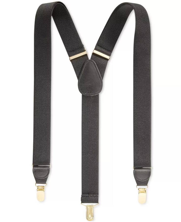 Men's Solid Suspenders, Created for Modazone Black - 3