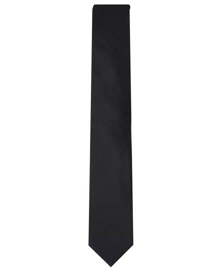 Men's Solid Texture Slim Tie, Created for Modazone Black - 2