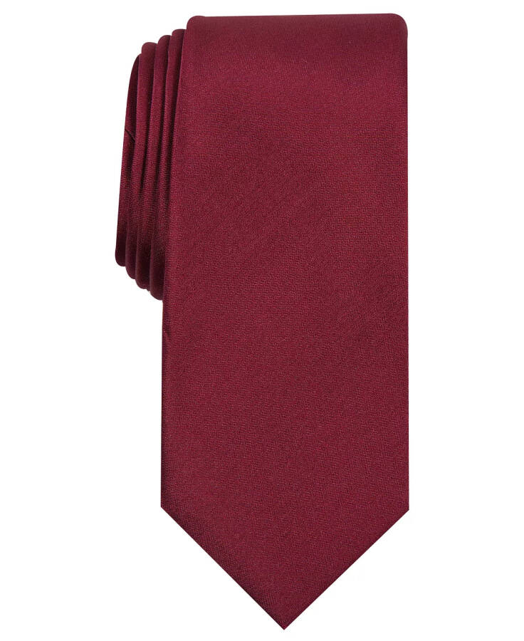 Men's Solid Texture Slim Tie, Created for Modazone Burgundy - 1