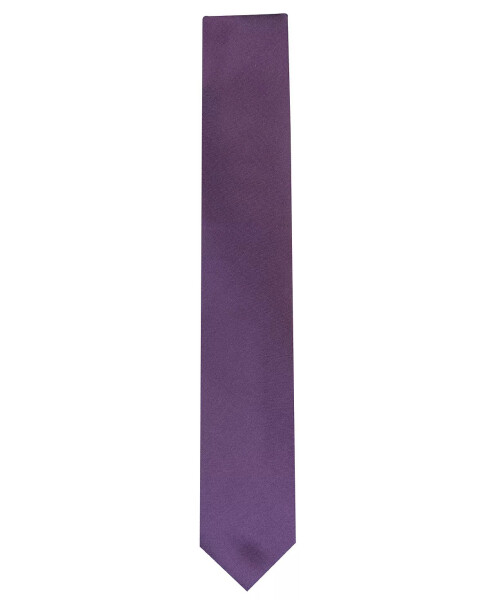 Men's Solid Texture Slim Tie, Created for Modazone Eggplant - 2