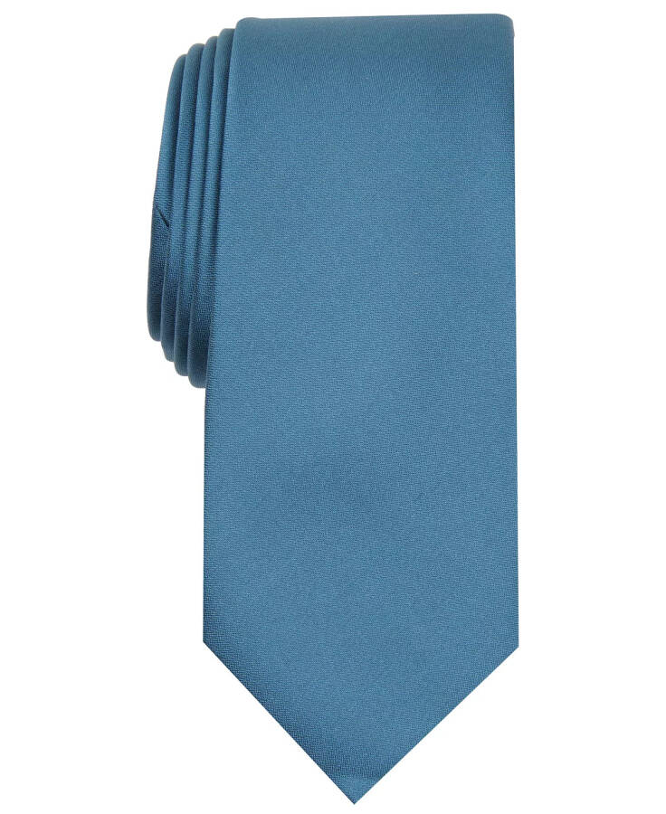 Men's Solid Texture Slim Tie, Created for Modazone Petrol - 1