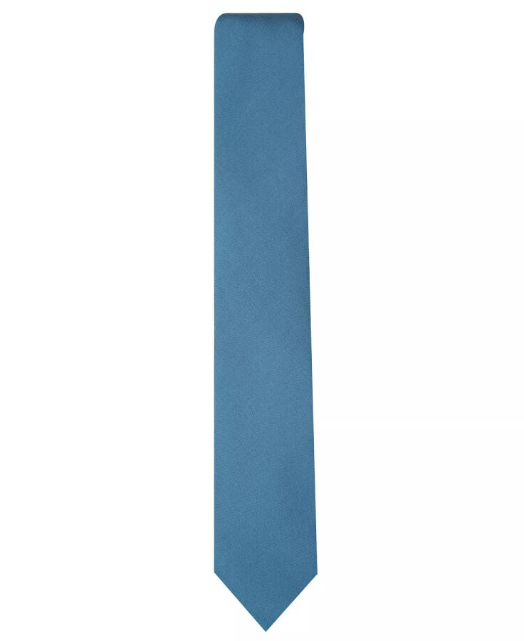 Men's Solid Texture Slim Tie, Created for Modazone Petrol - 2