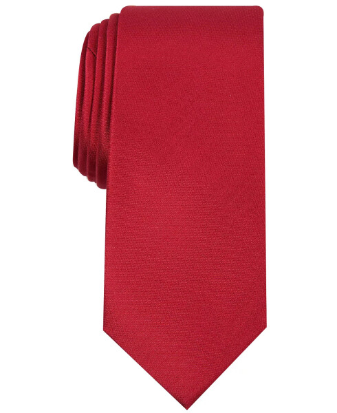 Men's Solid Texture Slim Tie, Created for Modazone Red - 1