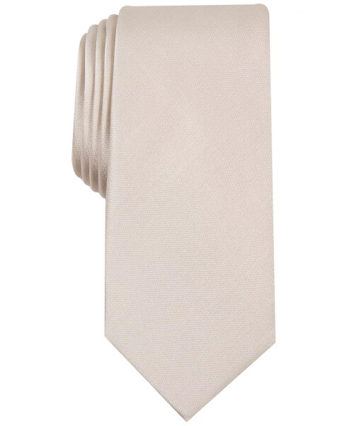 Men's Solid Texture Slim Tie, Created for Modazone Taupe - 1