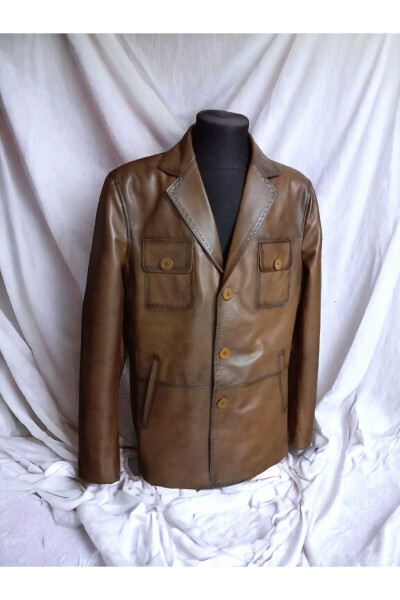 Men's Sport Blazer Leather Jacket - 1