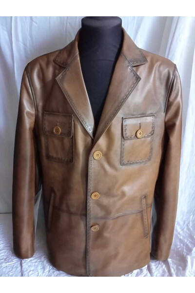 Men's Sport Blazer Leather Jacket - 2