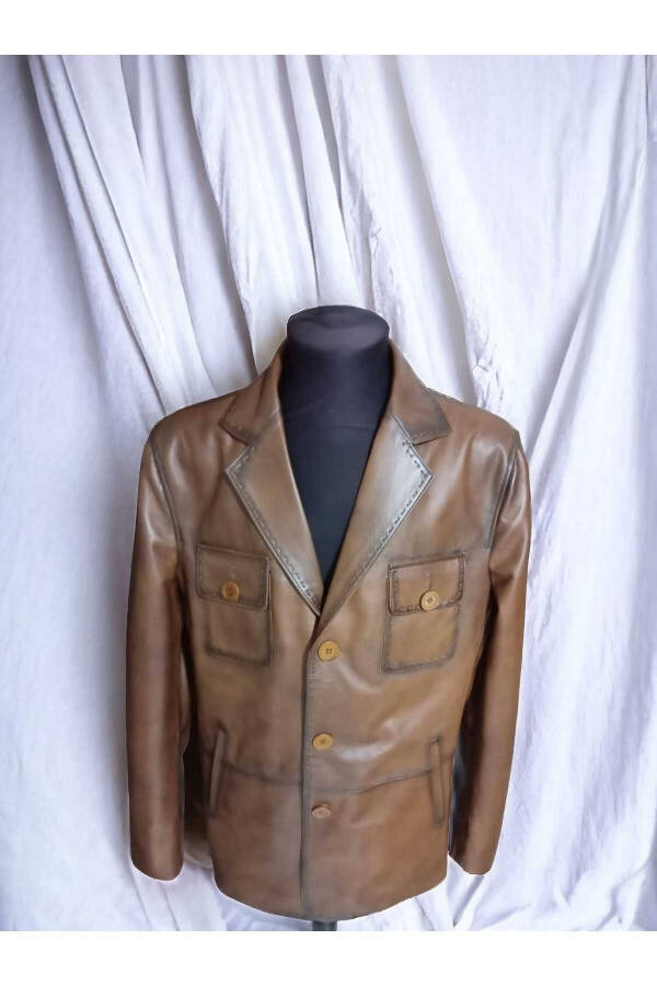 Men's Sport Blazer Leather Jacket - 3