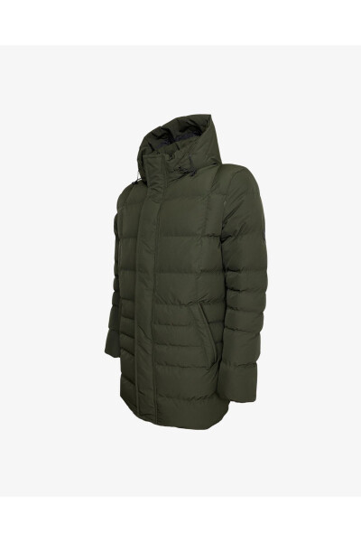 Men's Sporty Hooded Long Coat - 3