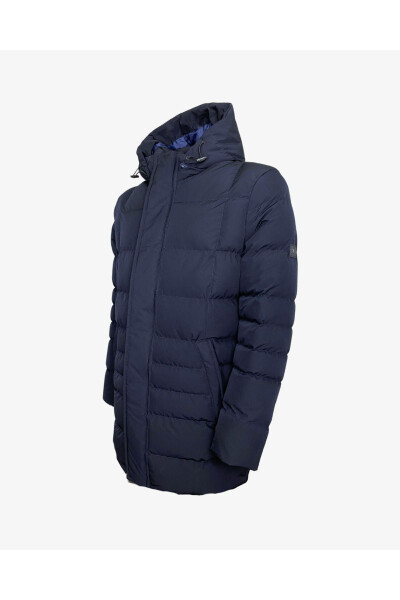 Men's Sporty Hooded Long Coat - 3