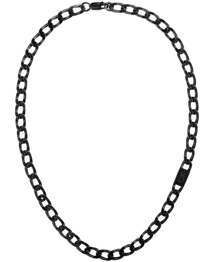 Men's Stainless Steel Chain Link Necklace Black - 1