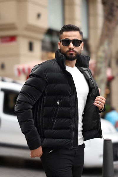 Men's Stand Collar Puffer Jacket Winter Coat Waterproof - 6