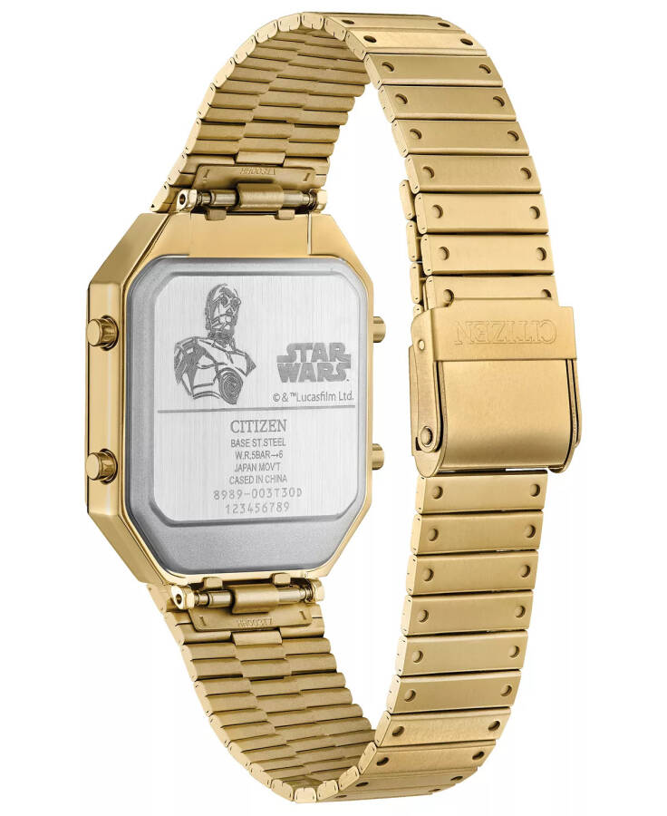 Men's Star Wars C-3PO Ana-Digi Gold-Tone Stainless Steel Bracelet Watch 33mm Gold-tone - 3