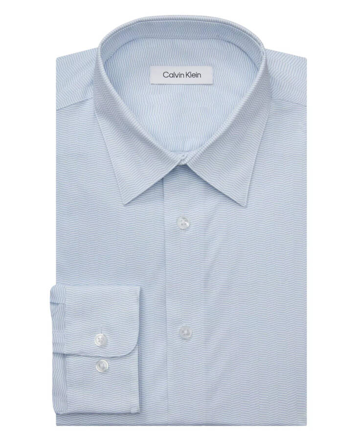 Men's Steel Plus Regular Fit Stretch Wrinkle Free Dress Shirt Mist - 1