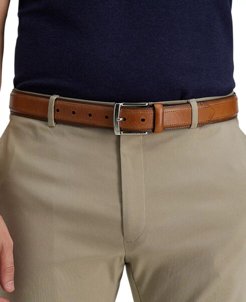 Men’s Stitched Classic Dress Casual Belt Cognac - 13